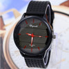 Men's Fashion Quartz Analog Silicone Leather Watch