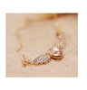 Angel Wings Gold Plated - Heart Shape Necklace