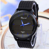 Men's Fashion Quartz Analog Silicone Leather Watch